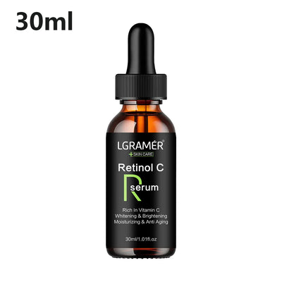Flacon de 30 ml de Sérum Perfection Teint Retinol C, soin visage anti-âge riche en vitamine C pour un teint uniforme et lumineux.