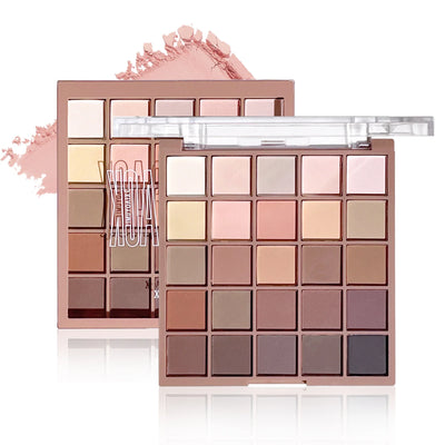 Deux palettes de maquillage Glowease aux teintes nude et rosées, avec texture poudre compacte pour un maquillage du visage précis et durable.