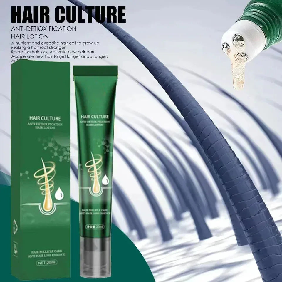 Huile capillaire Hair Culture avec embout applicateur, favorise la repousse rapide et renforce les cheveux dès la racine.